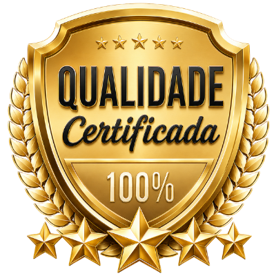 Selo dourado de qualidade certificada 100%